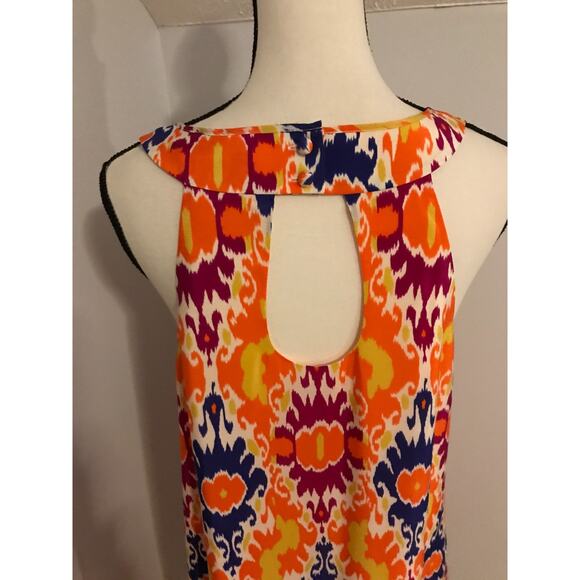 Anthropologie Floreat Kaleidoscope Print Silk Sequin Shift Dress - Size 10 - Picture 5 of 12